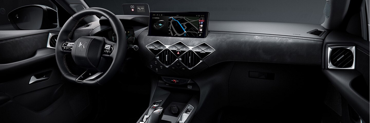 DS 3, інтер’єр салону, передні сидіння зі оббивкою Alcantara